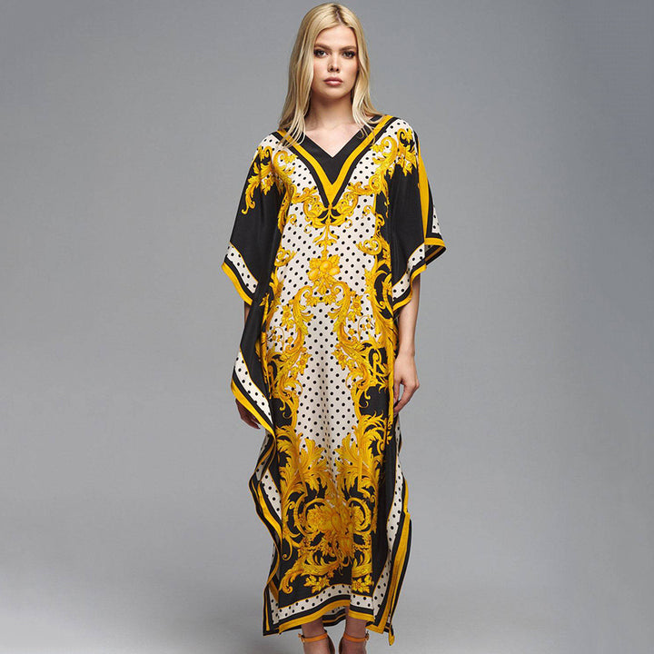 Dame Gulvlængde Kaftan med kunstnerisk Barokdesign Stilla
