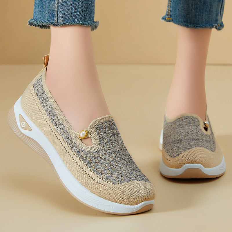 Dame Komfortable Strik-Slippers med moderigtige detaljer Stilla