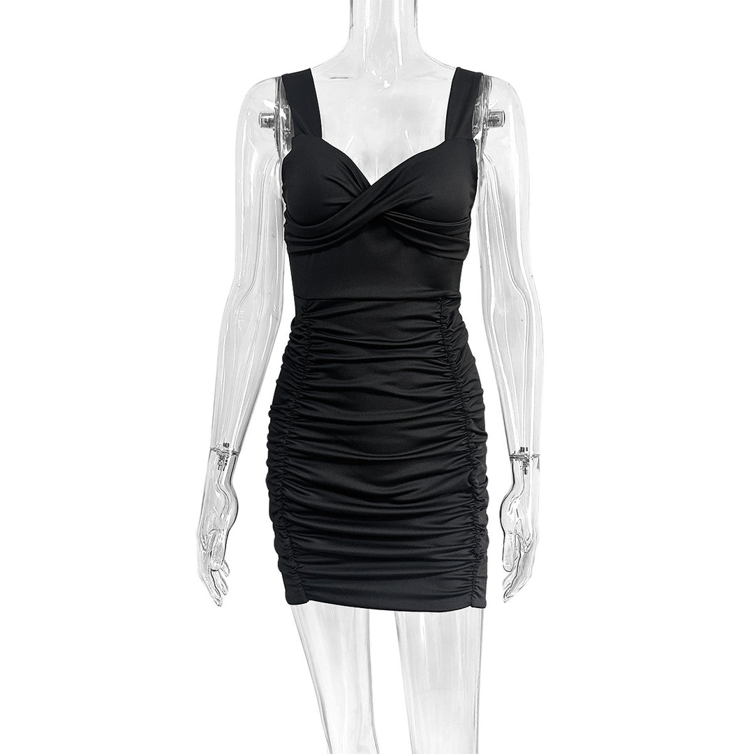 Dame figursyet indpakningskjole med elegant ruffles-design Skovae