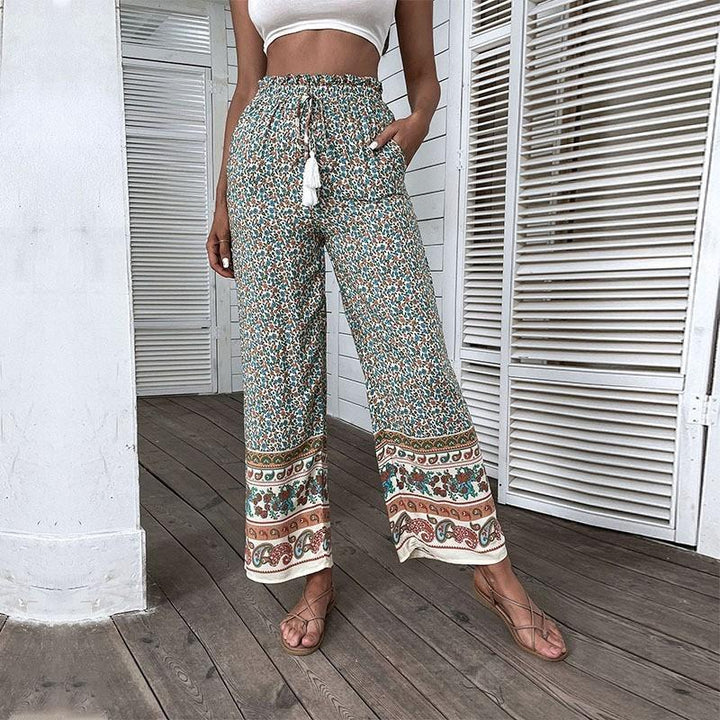 Dame Bohemian Floral Bred Bukser Stilla