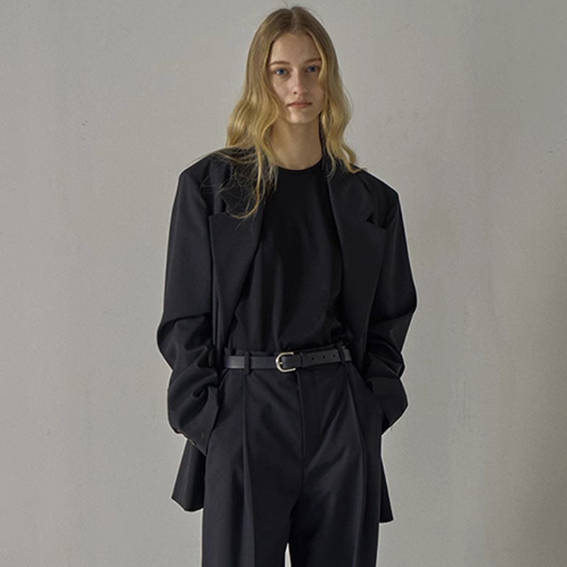 Dame Elegant Oversized Blazer med Noble Cut Stilla