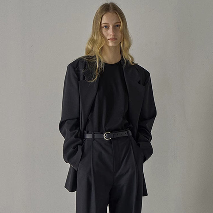 Dame Elegant Oversized Blazer med Noble Cut Stilla