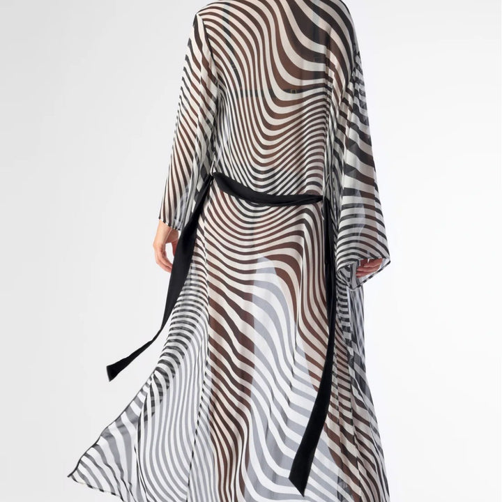 Dame Strandkimono med eksotisk dyremønster Stilla