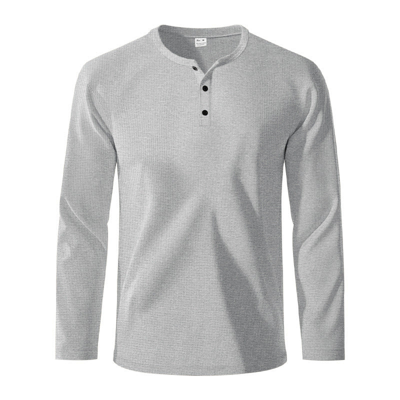 Herrer Langærmet Henley-shirt med struktureret overflade Stilla