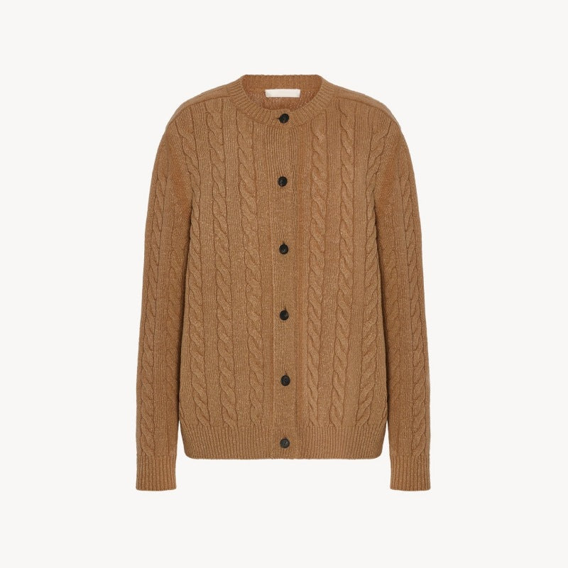 Kvindernes chunky strikket cardigan med knaplukning Stilla