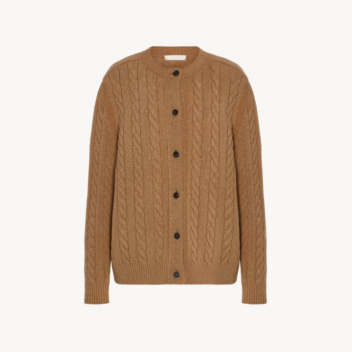 Kvindernes chunky strikket cardigan med knaplukning Stilla