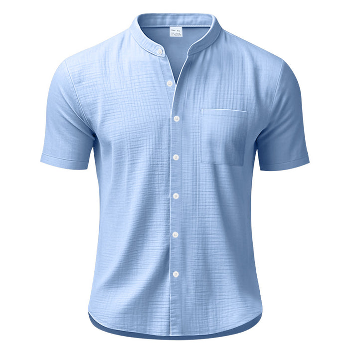 Herrer Kortærmet Henley T-shirt med struktureret design og brystlomme Stilla