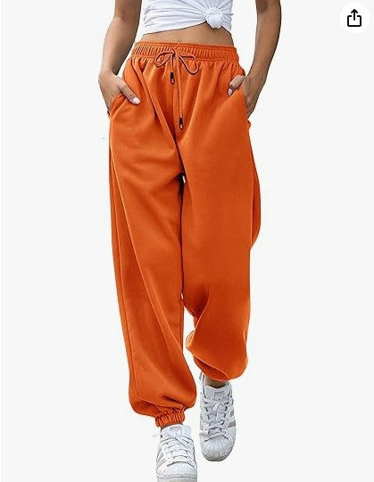 Kvinders casual sweatpants med høj talje og sidelommer med lynlås Skovae