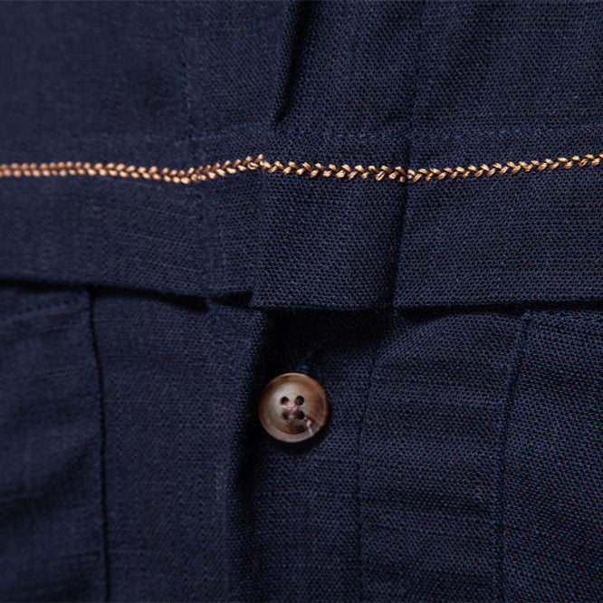 Herrer nan Workshirt i denimlook med dobbelte brystlommer og kontrastsyninger Skovae
