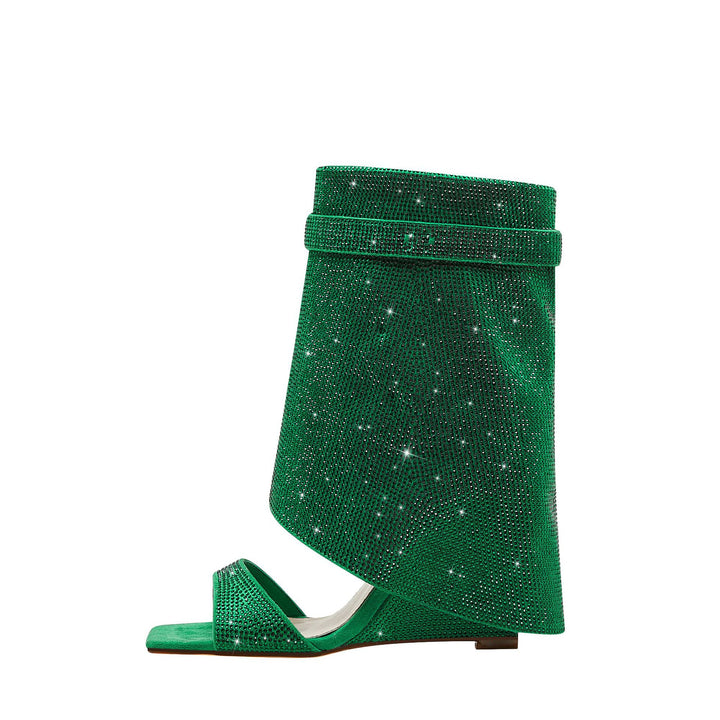 Femme med strass dekorerede Open-Toe ankel-wrapping hæle Stilla