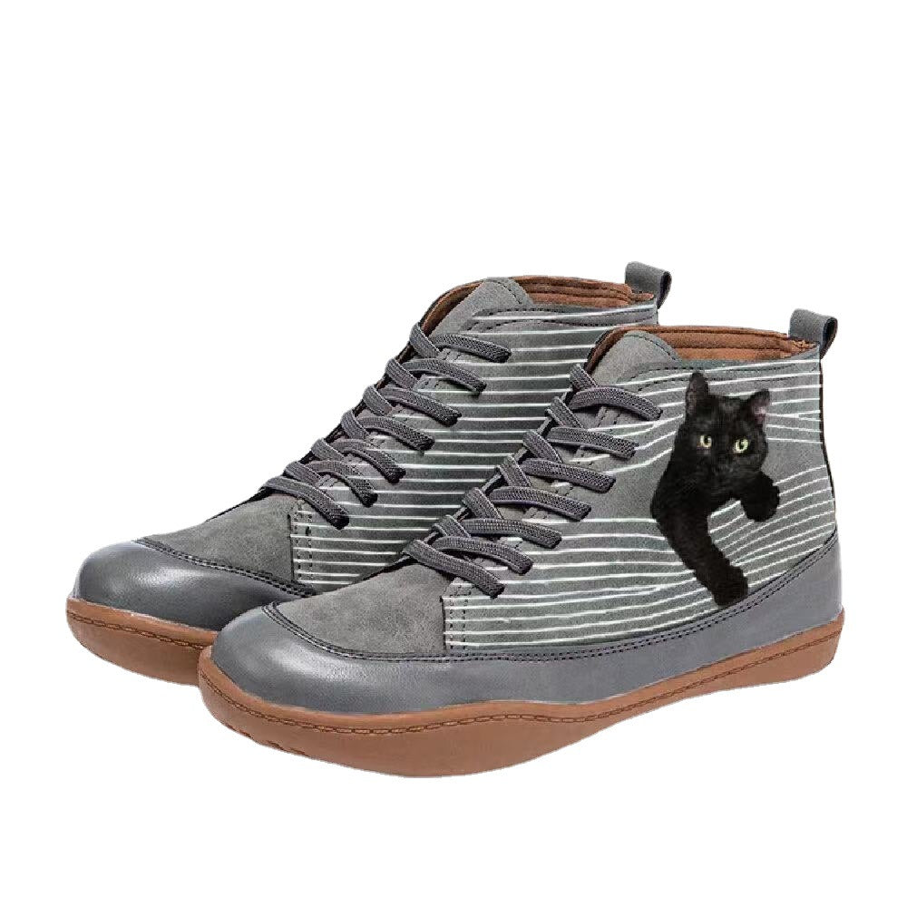 Dame fritids-sneakers med katte-design Stilla