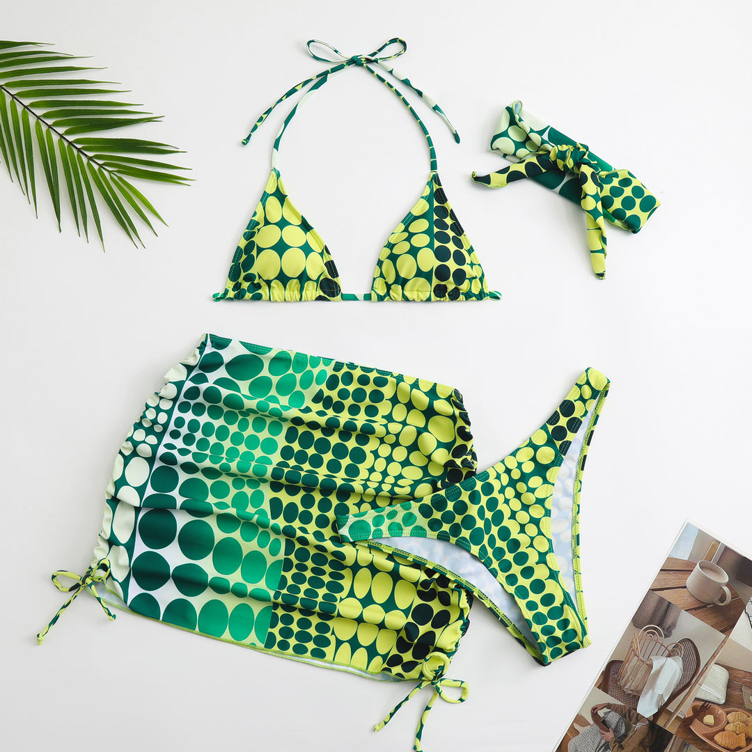 Dame bikini-sæt med trendy prikkemønster og justerbare stropper Stilla