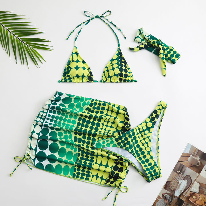 Dame bikini-sæt med trendy prikkemønster og justerbare stropper Stilla