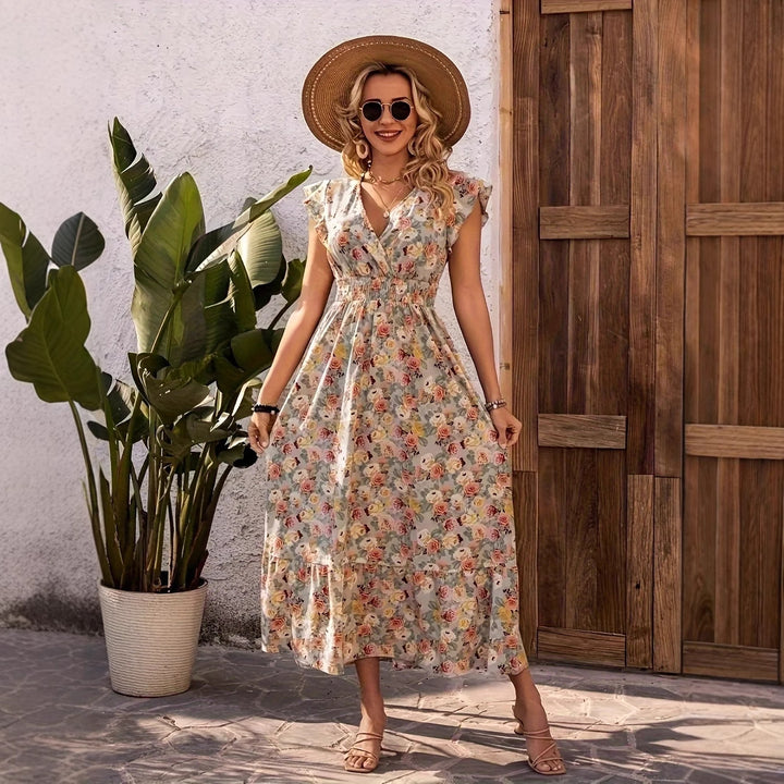 Dame Floral Maxi Kjole Stilla