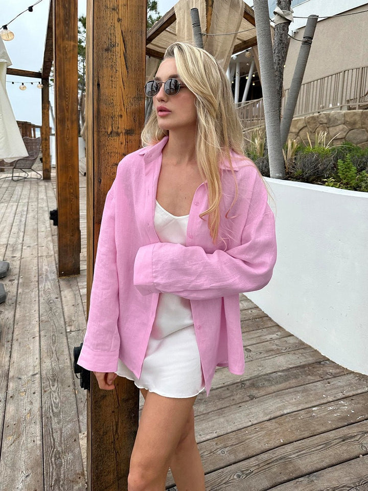 Dame Casual Plus Size Linned blouse Stilla