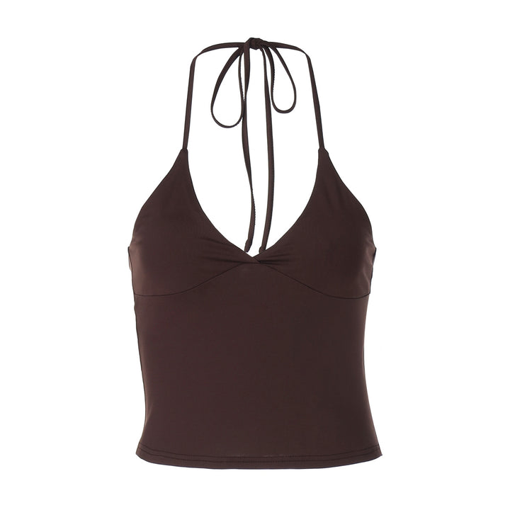 Dame Halter-top med raffineret drapering Skovae