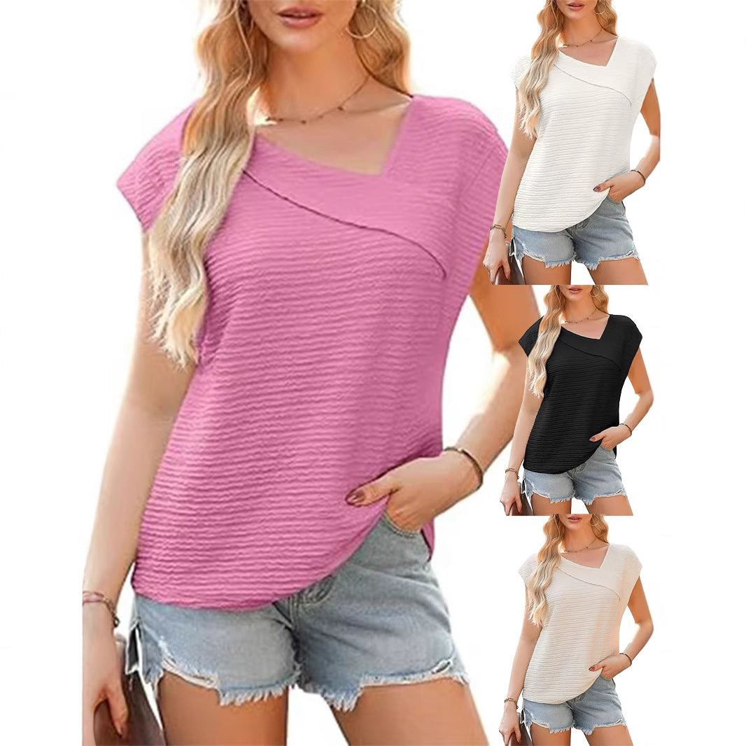 Dame afslappet top med asymmetrisk snit og elegant struktur Stilla