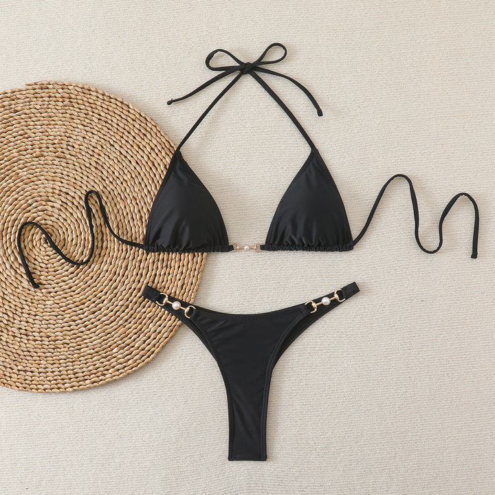 Dame Triangel-Bikini med elegante guld accenter Skovae