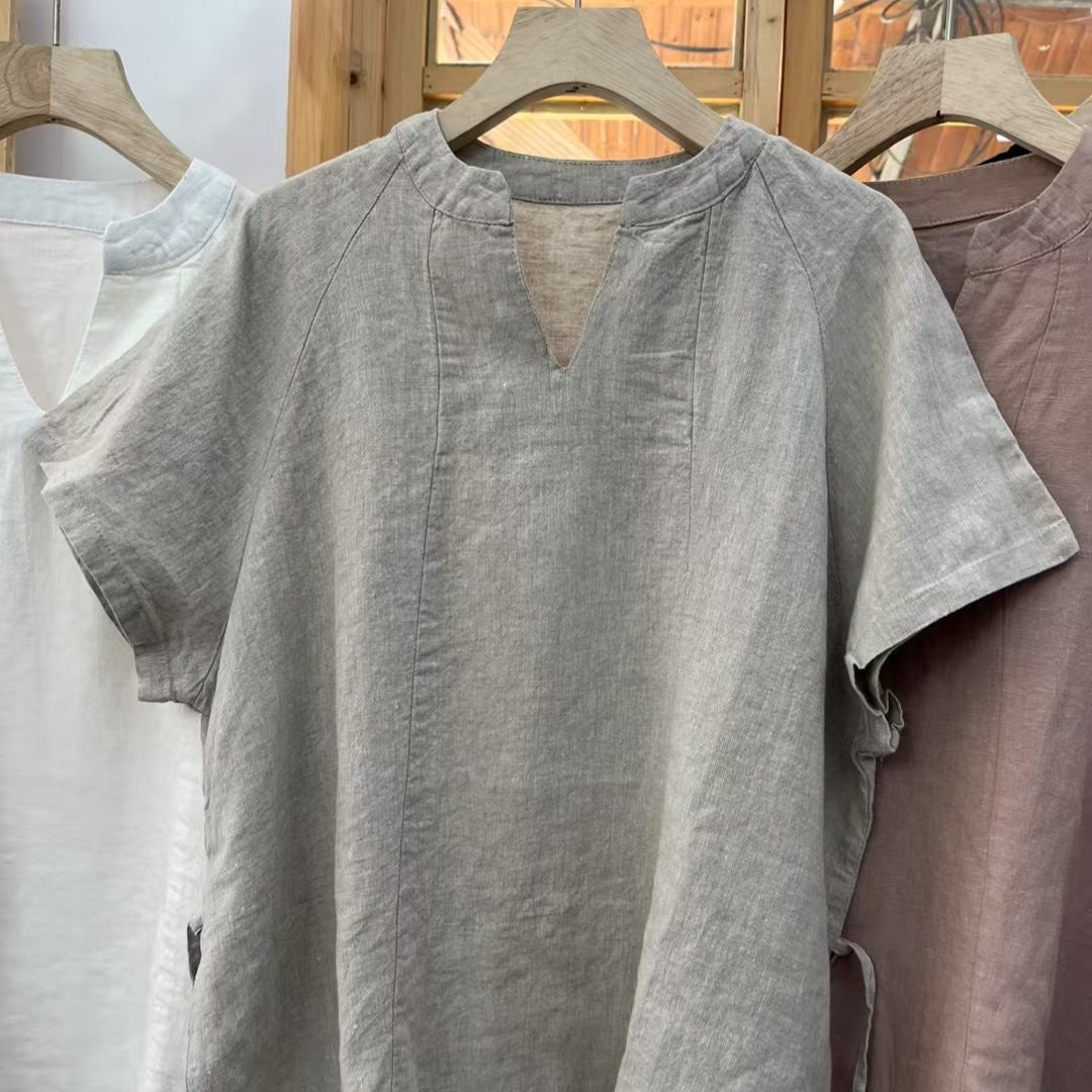 Femme Relaxed Fit Naturale Linned Bluse Stilla