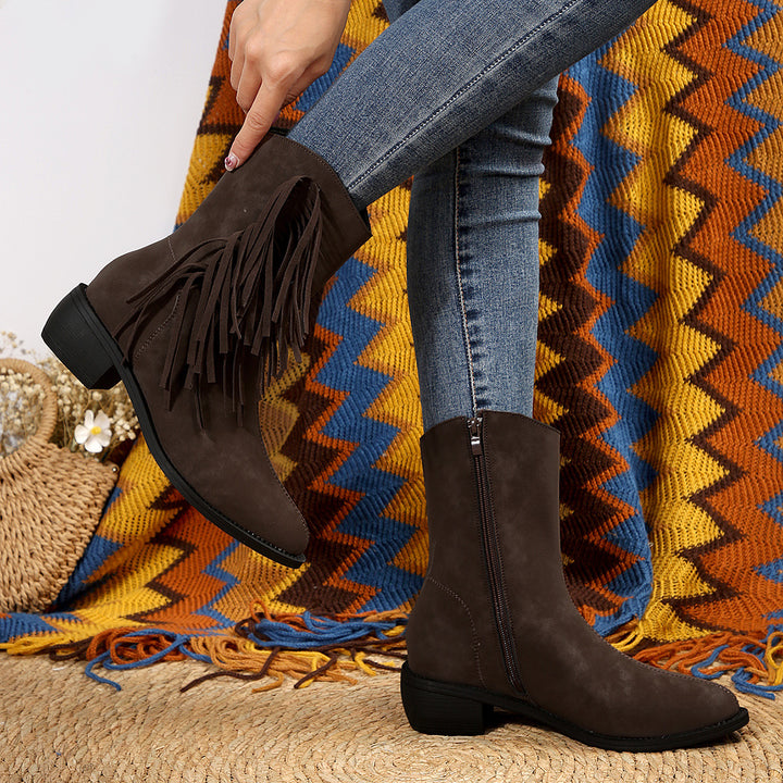 Dame ankle boots med frynset detaljer Stilla