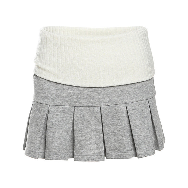 Dame plis nederdel med elastisk talje og trendy design Stilla