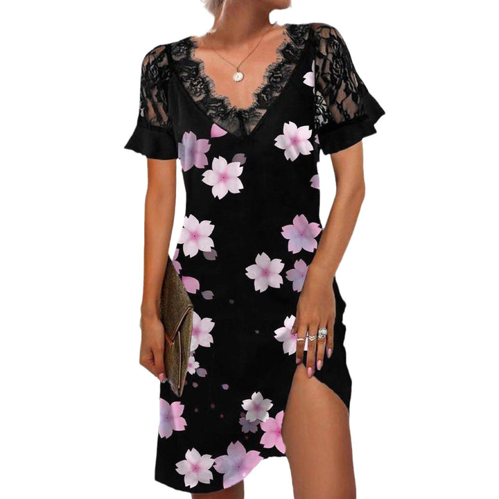 Dame spids overlay blomsterskiftedress Stilla