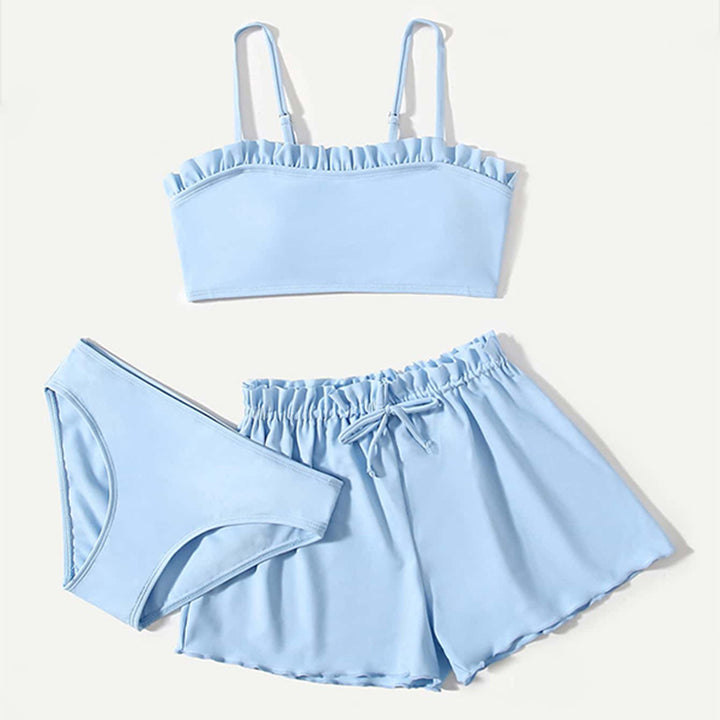 Dame bikini-sæt med rynket top og behagelige shorts Stilla