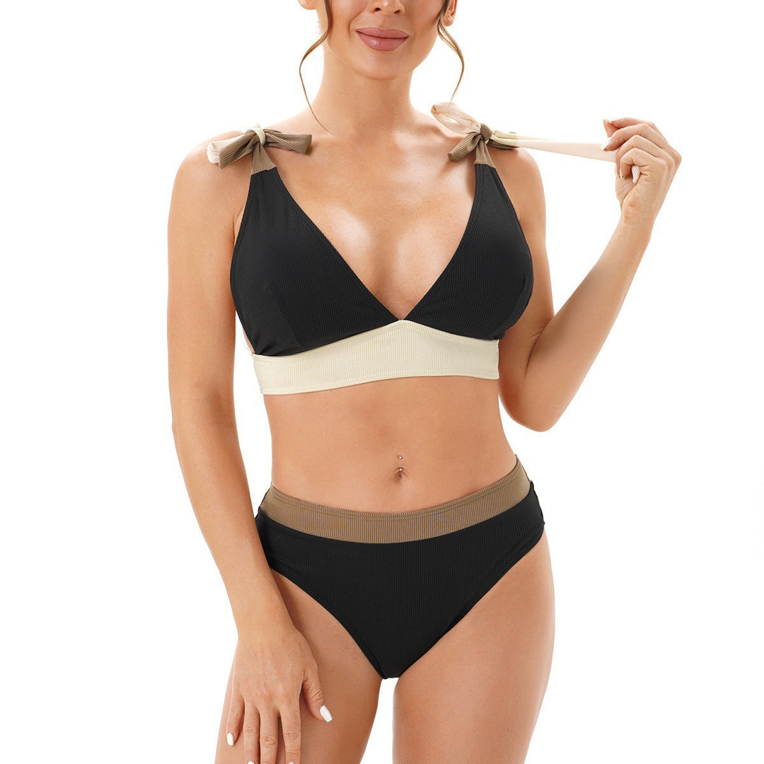 Dame To-delt Bikini-sæt med moderigtige stropdetaljer Skovae