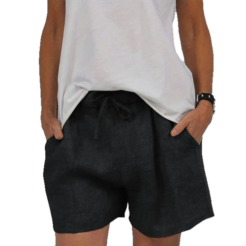 Dame Fritids Linned Shorts Stilla