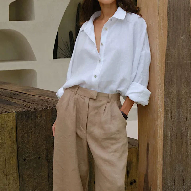 Dame luftig linned blouse Stilla