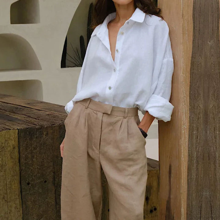 Dame luftig linned blouse Stilla