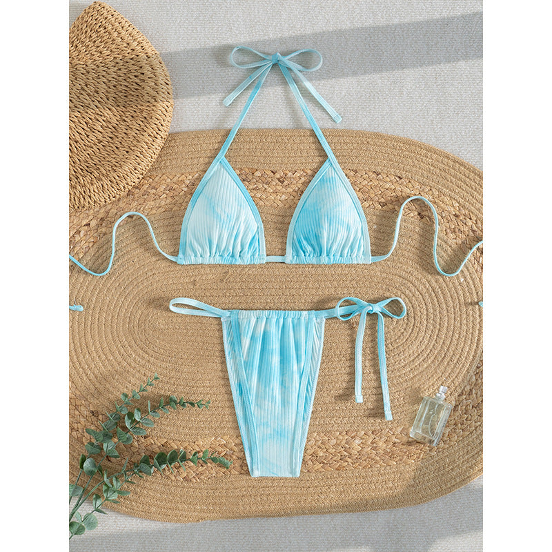 Dame Tie-Front Triangle Bikini Sæt Stilla