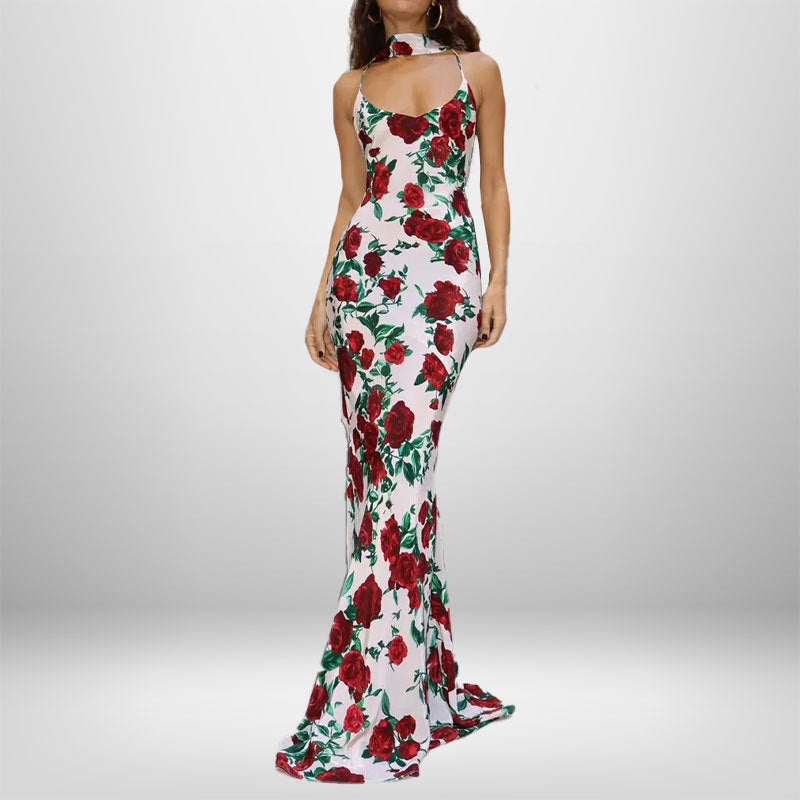 Dame maxikjole med blomstret design Stilla