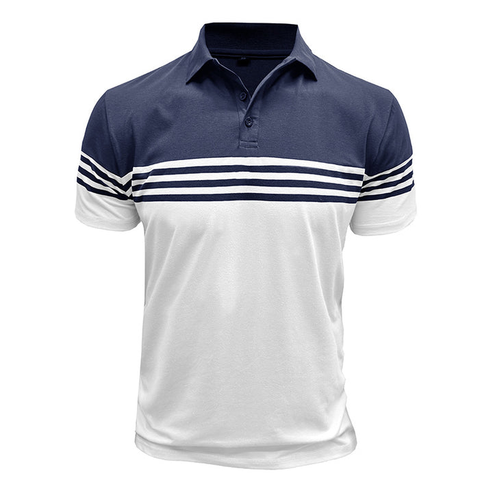 Herrer Poloshirt med moderne stribedetalje Stilla
