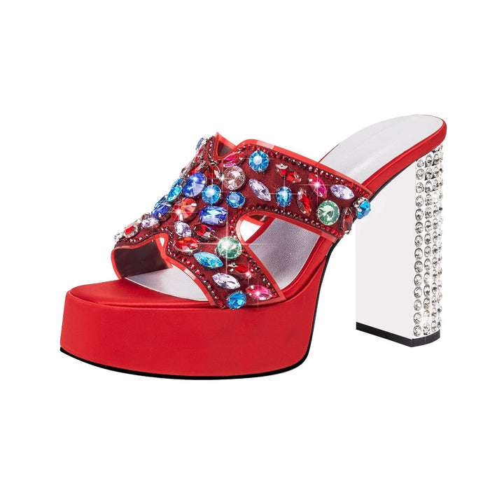 Femme Strass-dekoreret Plateau-Pumps Stilla