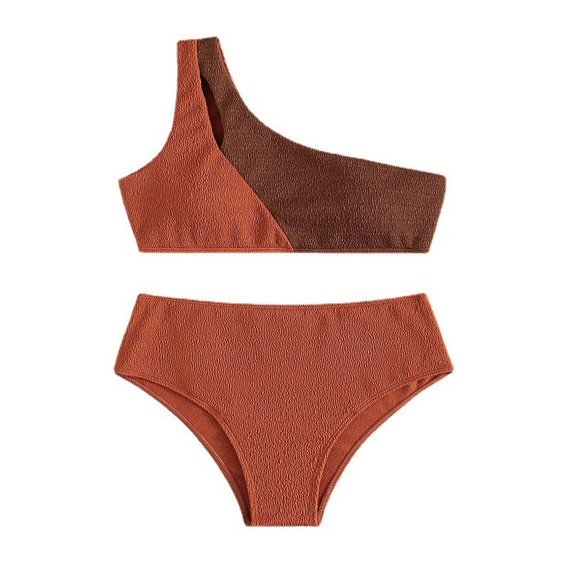 Dame asymmetrisk højtaljet bikini-sæt Stilla