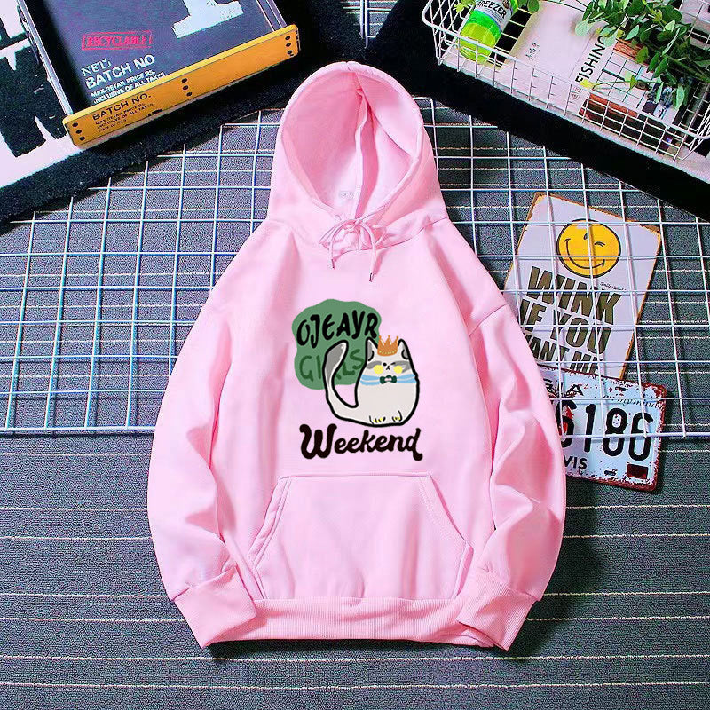 Kvindes hoodie med legende kat motiv Skovae