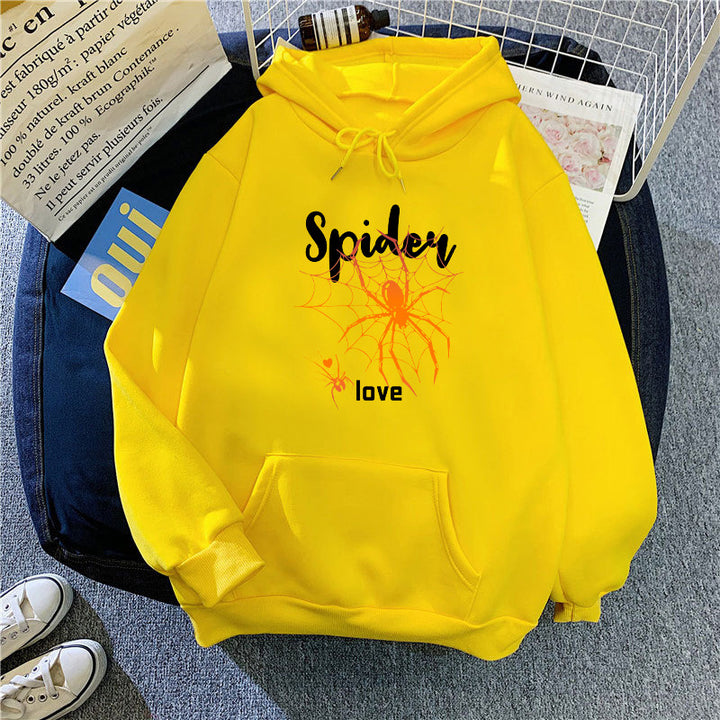 Kvinders hoodie med kreativ edderkoppedesign Skovae