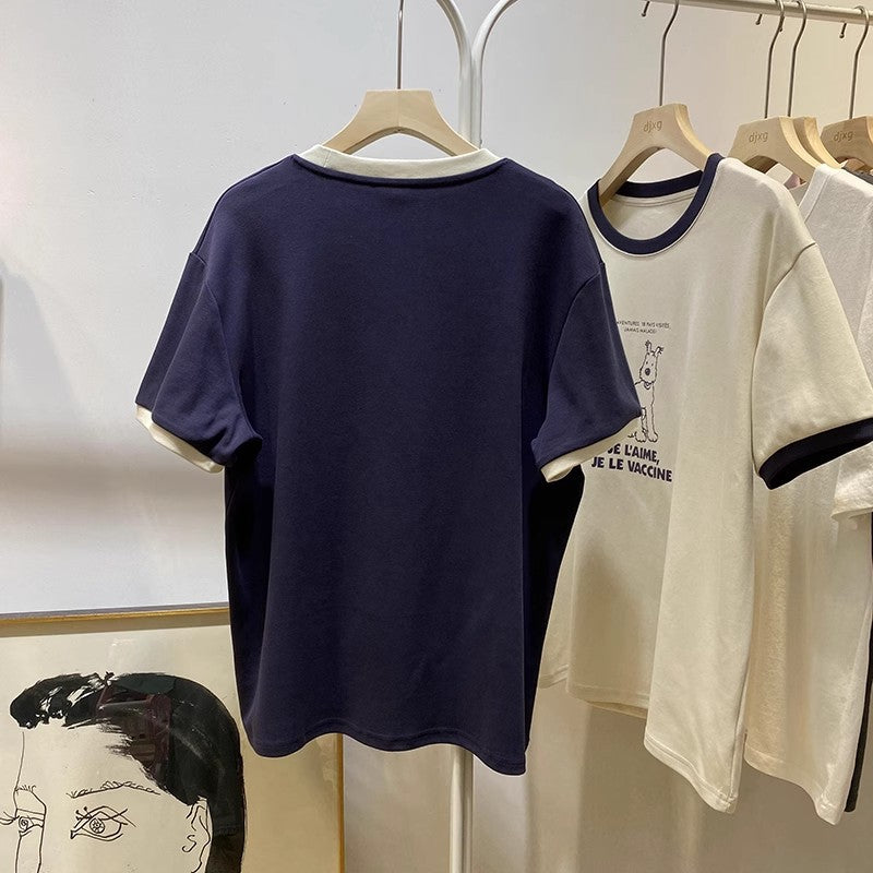 Femme Grafik Kortærmet T-shirt med legende hundeillustration Stilla