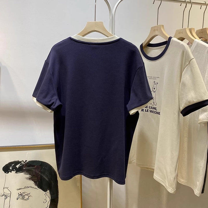 Femme Grafik Kortærmet T-shirt med legende hundeillustration Stilla