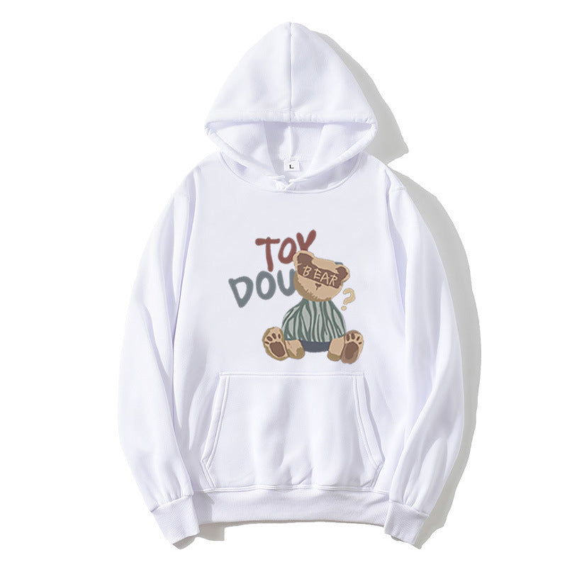 Dame hoodie med legesyg bjørnemotiv Skovae