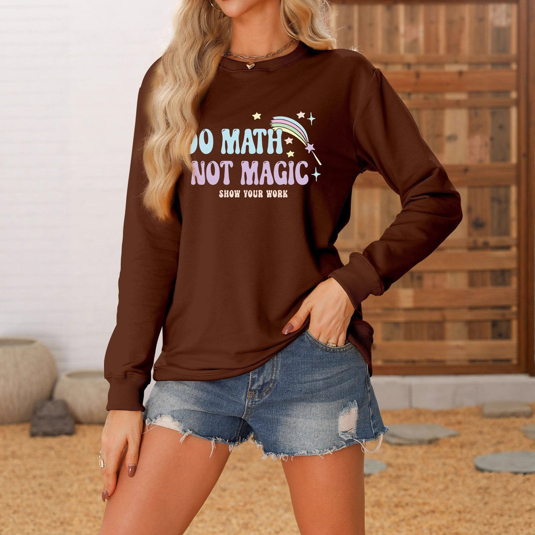 Dame casual sweatshirt med inspirerende matematikmotiv Stilla
