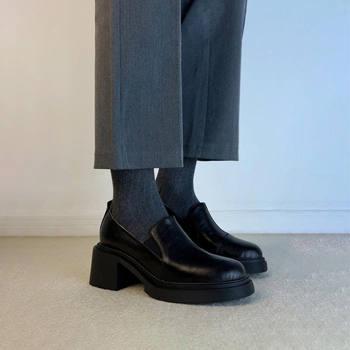 Dame Chunky Heel Slip-On Loafers Stilla