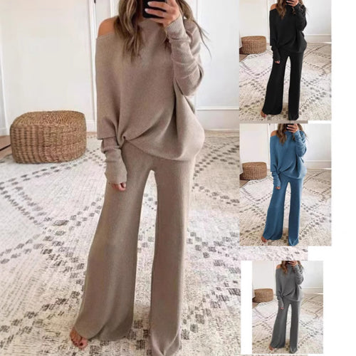 Dame strikdragt med afslappet pasform og off-shoulder design Stilla