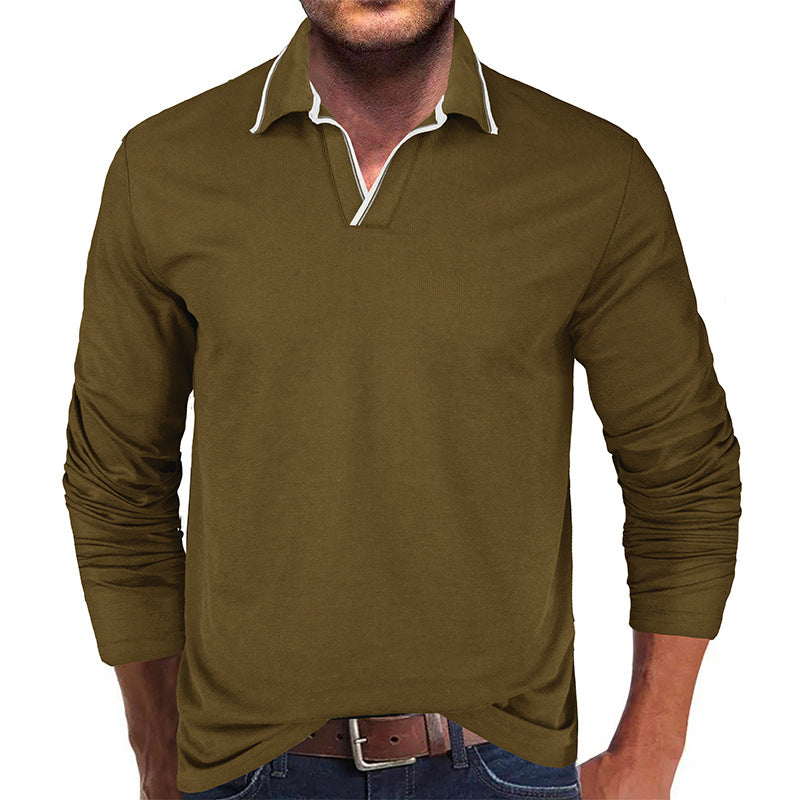 Herrer Langærmet Polo-Shirt med moderigtigt krave og kvalitets bomuldsblanding Stilla