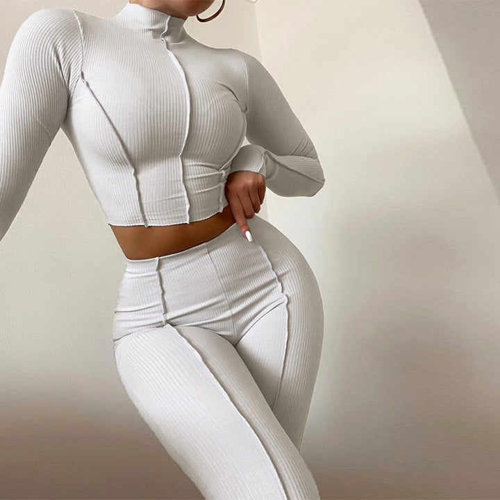 Dame Sports Crop-Top og Leggings Sæt Stilla