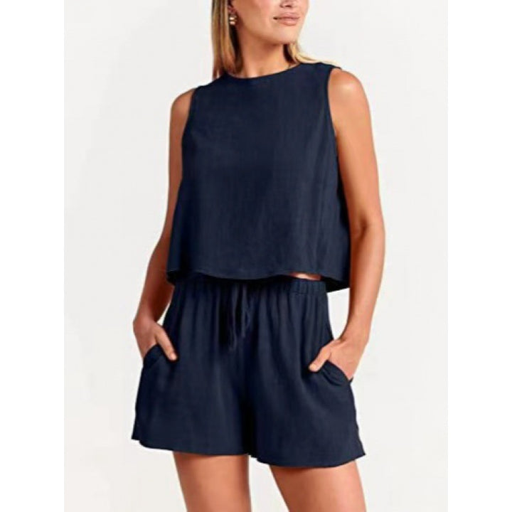 Dame Casual To-delt Shorts-Sæt Stilla
