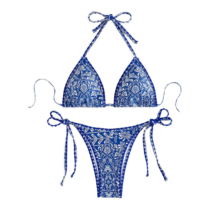 Dame bikini-sæt med elegante bånd og trendy mønster Stilla
