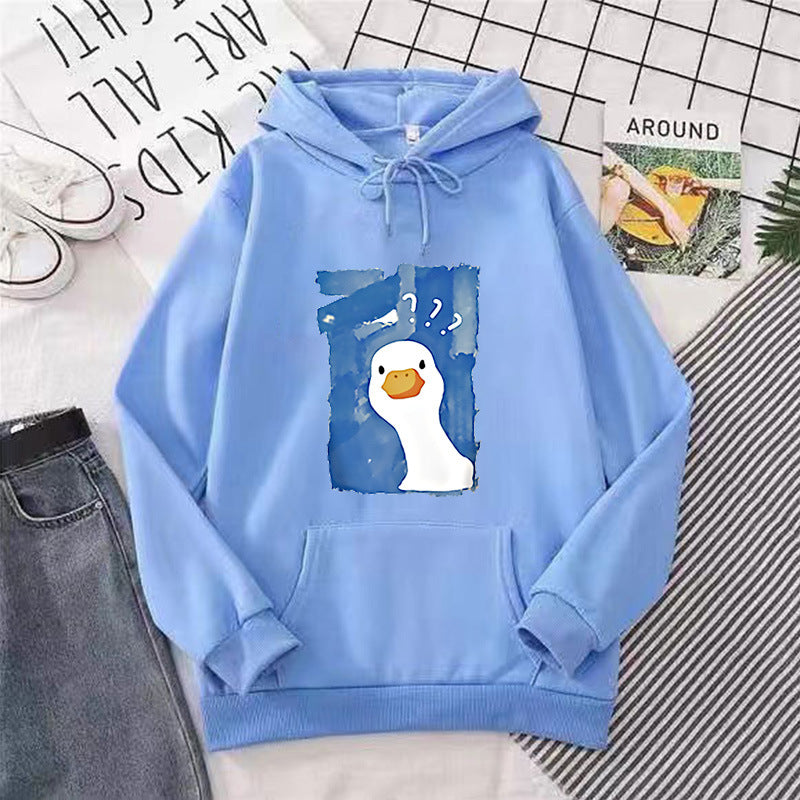 Kvinders hoodie med legende andemotiv Skovae 1772613013
