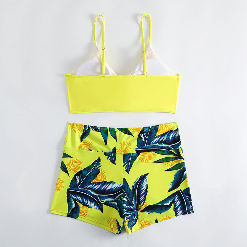 Dame Bikini-sæt med rynket top og sportiske shorts Stilla